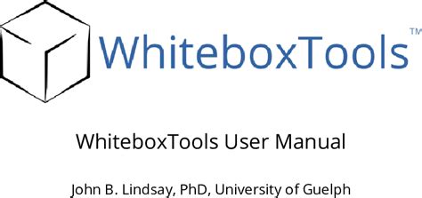 whitebox tools user manual